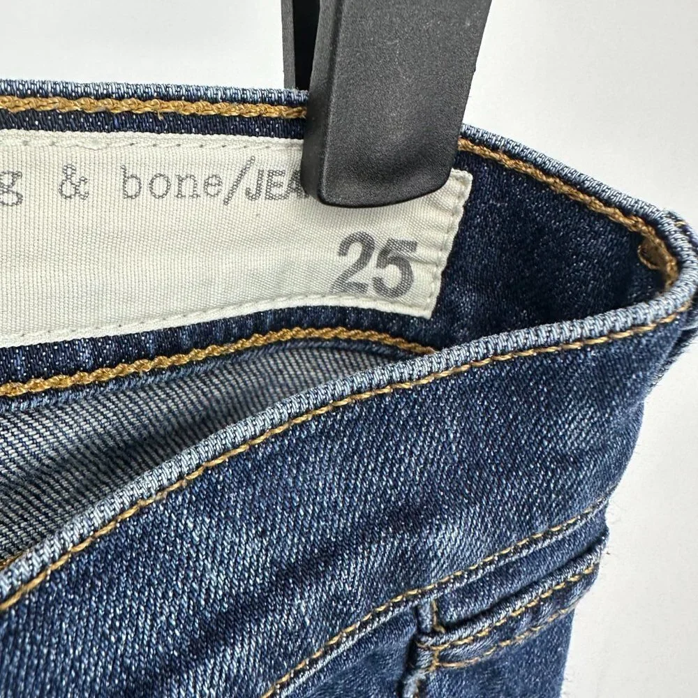 Rag & Bone Dre Low-Rise Slim Boyfriend Jeans Phoenix‎ Distressed Wash Size 25